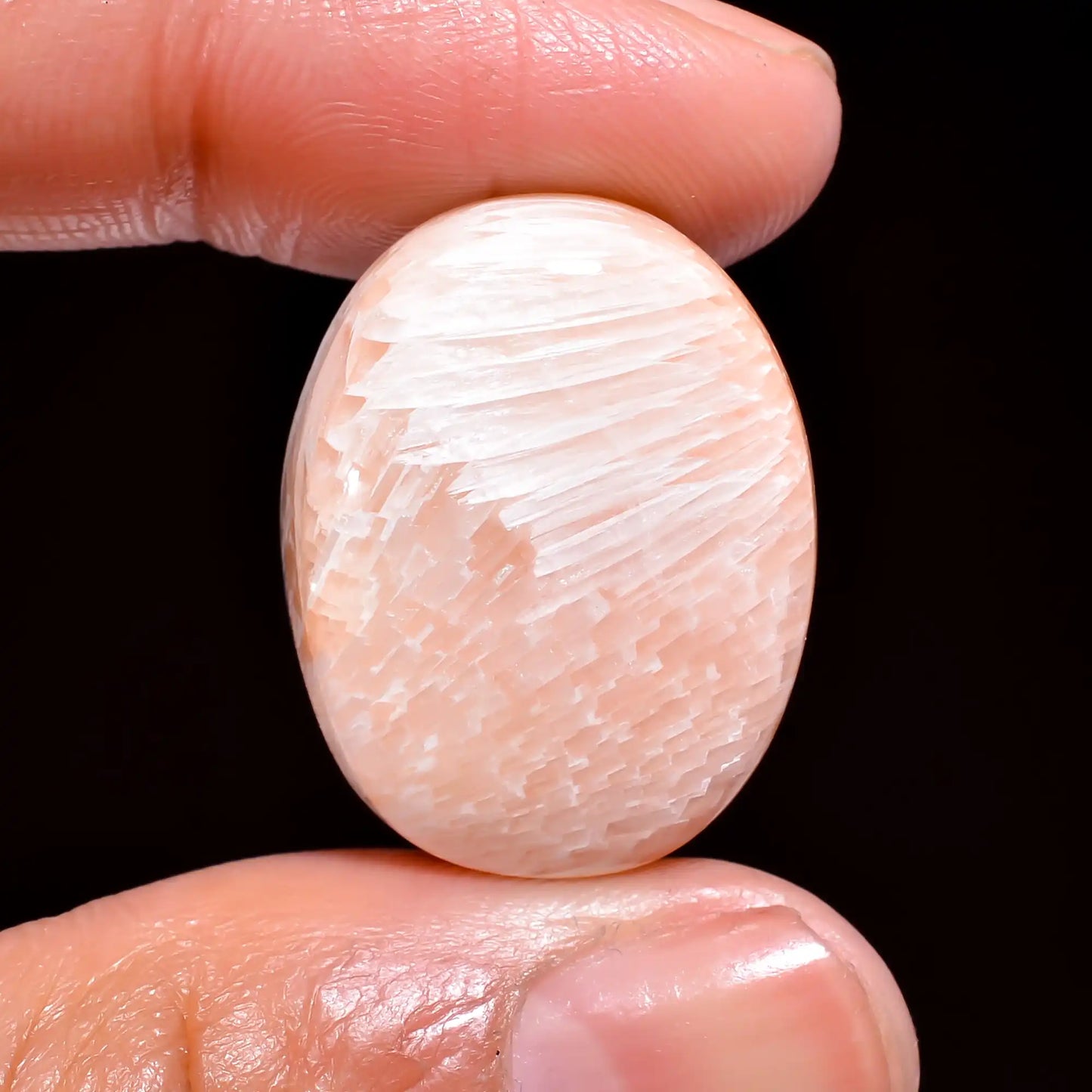 Incredible Top Grade Quality 100% Natural Pink Scolecite Oval Shape Cabochon Loose Gemstone For Making Jewelry 23 Ct. 24X18X8 mm V-265