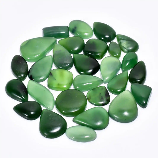 Serpentine Mix Shape Shape Cabochon Loose Gemstone 28 Pcs Lot Natural 437 Ct. 18X18 31X21 mm V-2660