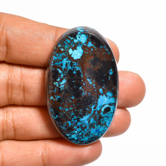 Unique Top Grade Quality 100% Natural Shattuckite Oval Shape Cabochon Loose Gemstone For Making Jewelry 90 Ct. 44X27X7 mm V-572