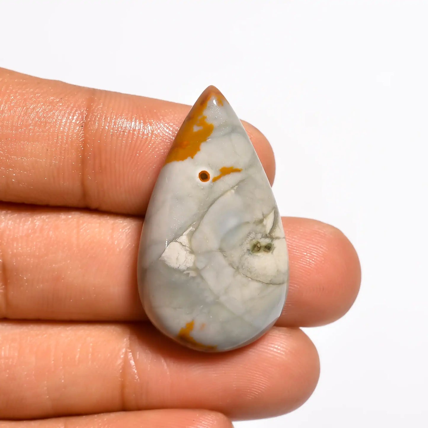 Beautiful Top Grade Quality 100% Natural American Jasper Pear Shape Cabochon Loose Gemstone For Making Jewelry 32 Ct. 33X19X7 mm V-577