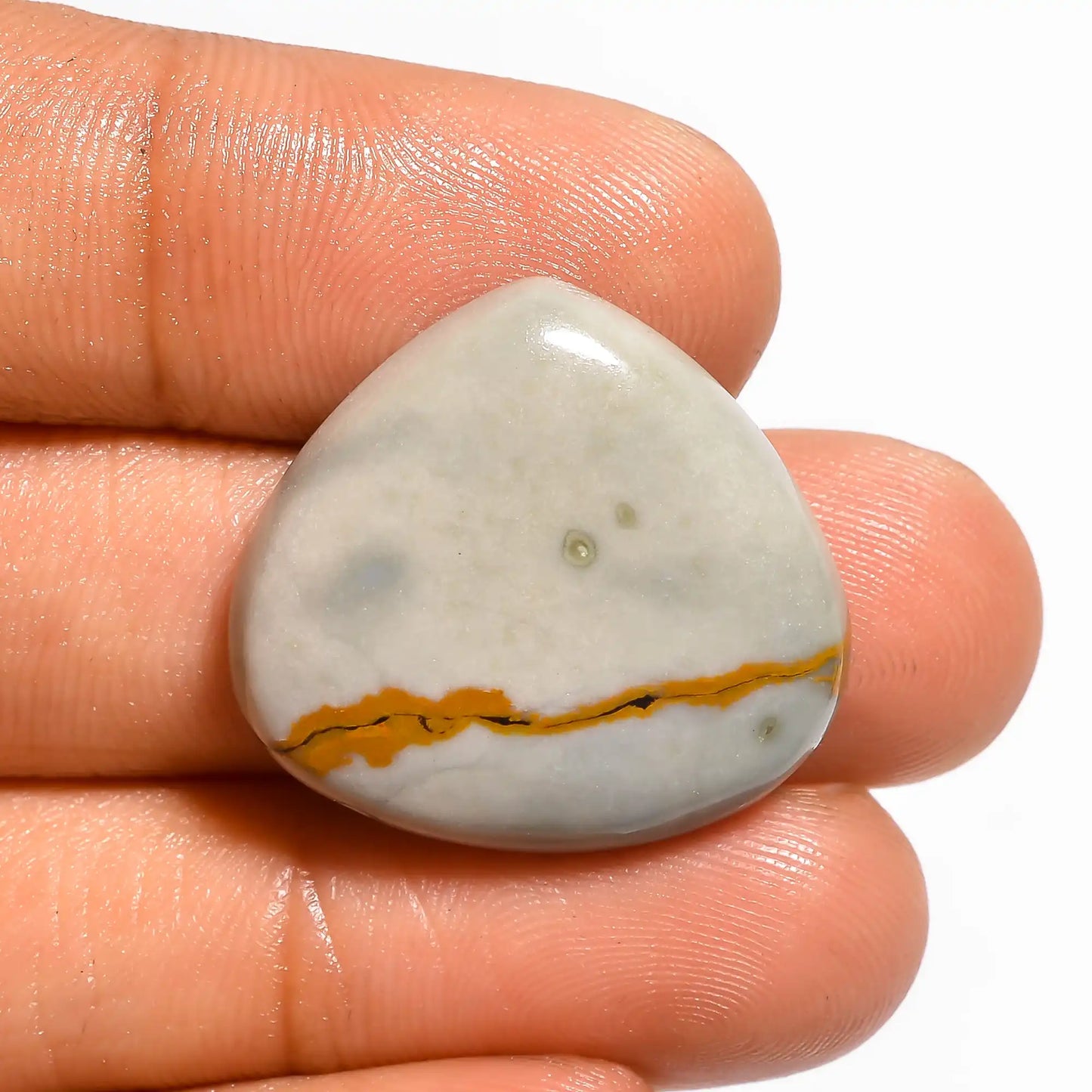 Excellent Top Grade Quality 100% Natural American Jasper Heart Shape Cabochon Loose Gemstone For Making Jewelry 24 Ct. 24X22X6 mm V-580