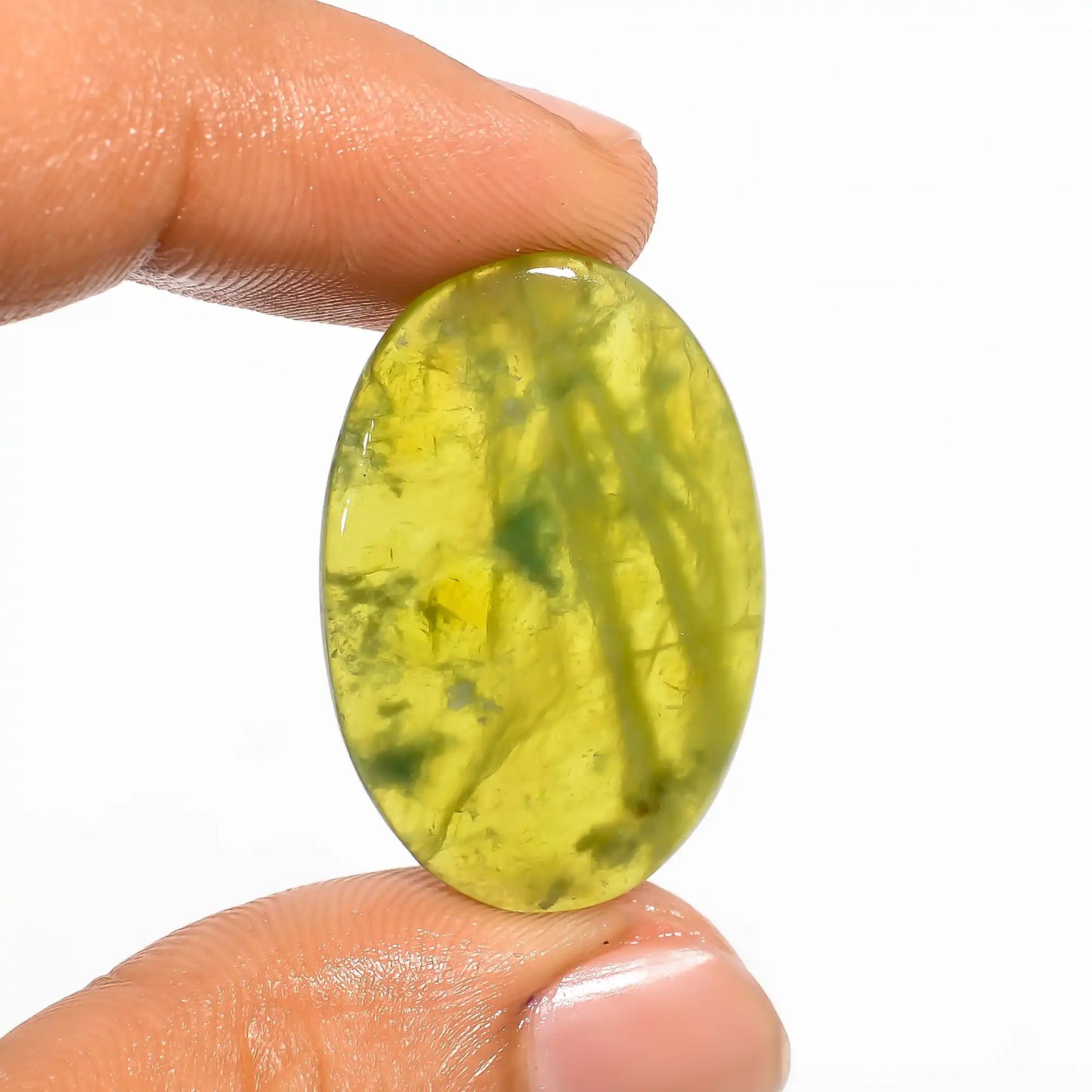 Stunning Top Grade Quality 100% Natural Vesuvianite Oval Shape Cabochon Loose Gemstone For Making Jewelry 18.5 Ct. 30X20X2 mm V-593