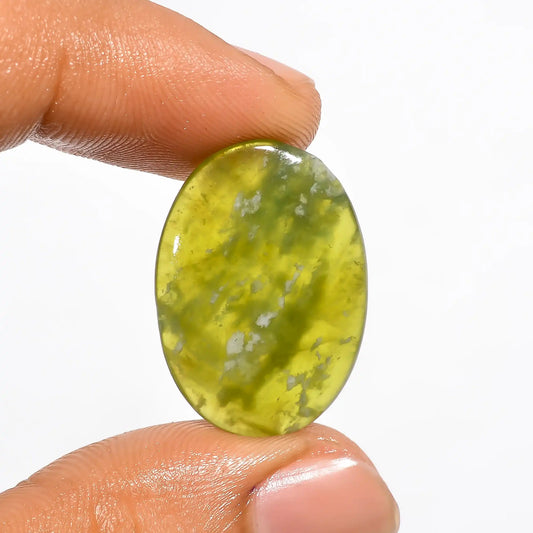 Terrific Top Grade Quality 100% Natural Vesuvianite Oval Shape Cabochon Loose Gemstone For Making Jewelry 14.5 Ct. 25X17X4 mm V-596