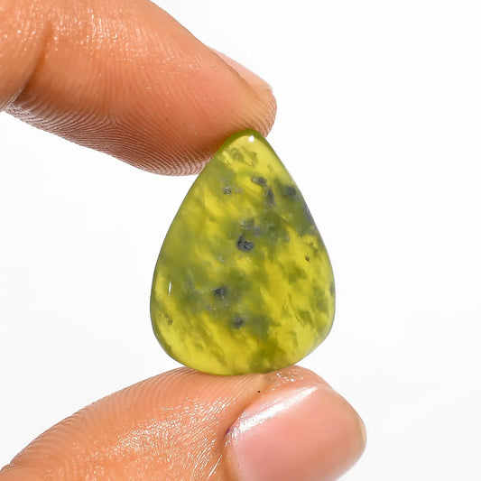 Unique Top Grade Quality 100% Natural Vesuvianite Pear Shape Cabochon Loose Gemstone For Making Jewelry 10 Ct. 21X16X3 mm V-597