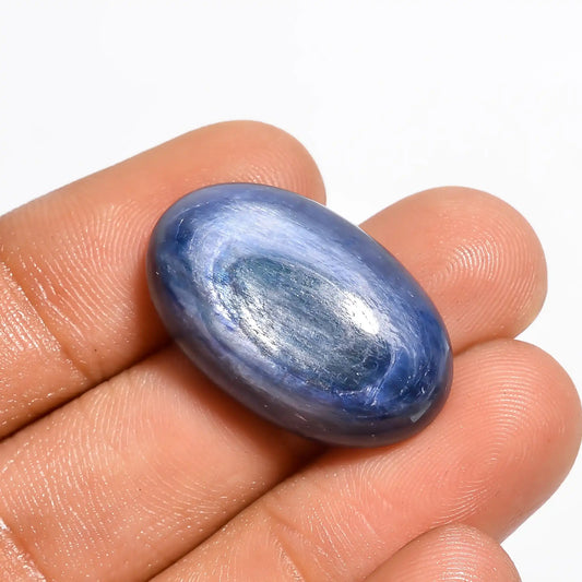 Splendid Top Grade Quality 100% Natural Blue Kyanite Oval Shape Cabochon Loose Gemstone For Making Jewelry 33.5 Ct. 26X16X8 mm V-666