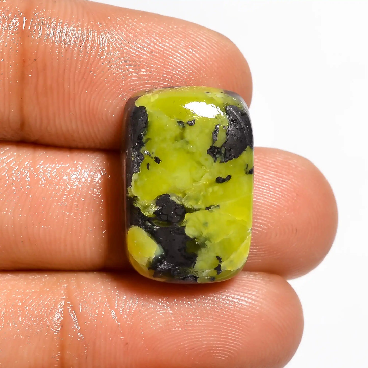 Unique Top Grade Quality 100% Natural Lizardite Radiant Shape Cabochon Loose Gemstone For Making Jewelry 20.5 Ct. 20X13X6 mm V-672