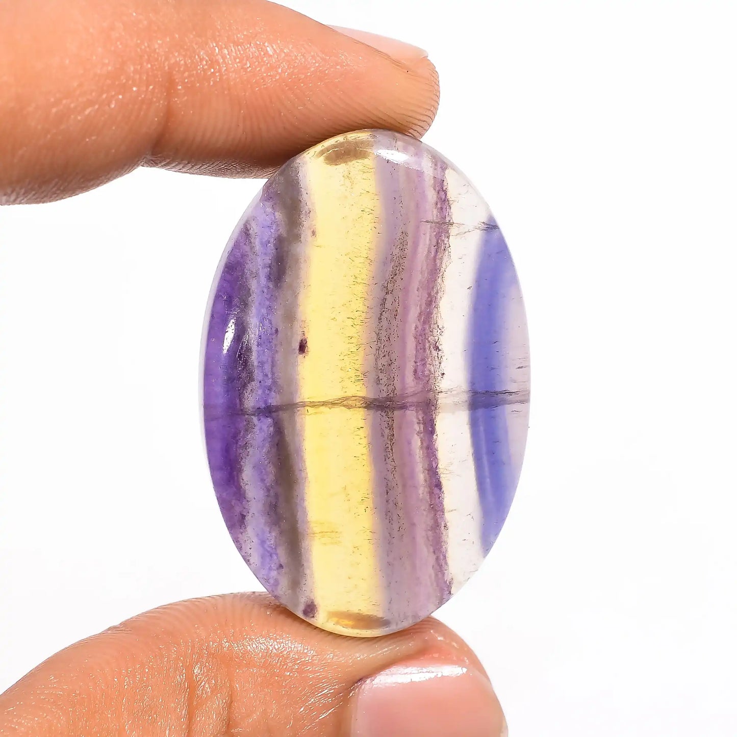 Wonderful Top Grade Quality 100% Natural Fluorite Oval Shape Cabochon Loose Gemstone For Making Jewelry 68 Ct. 38X24X7 mm V-723