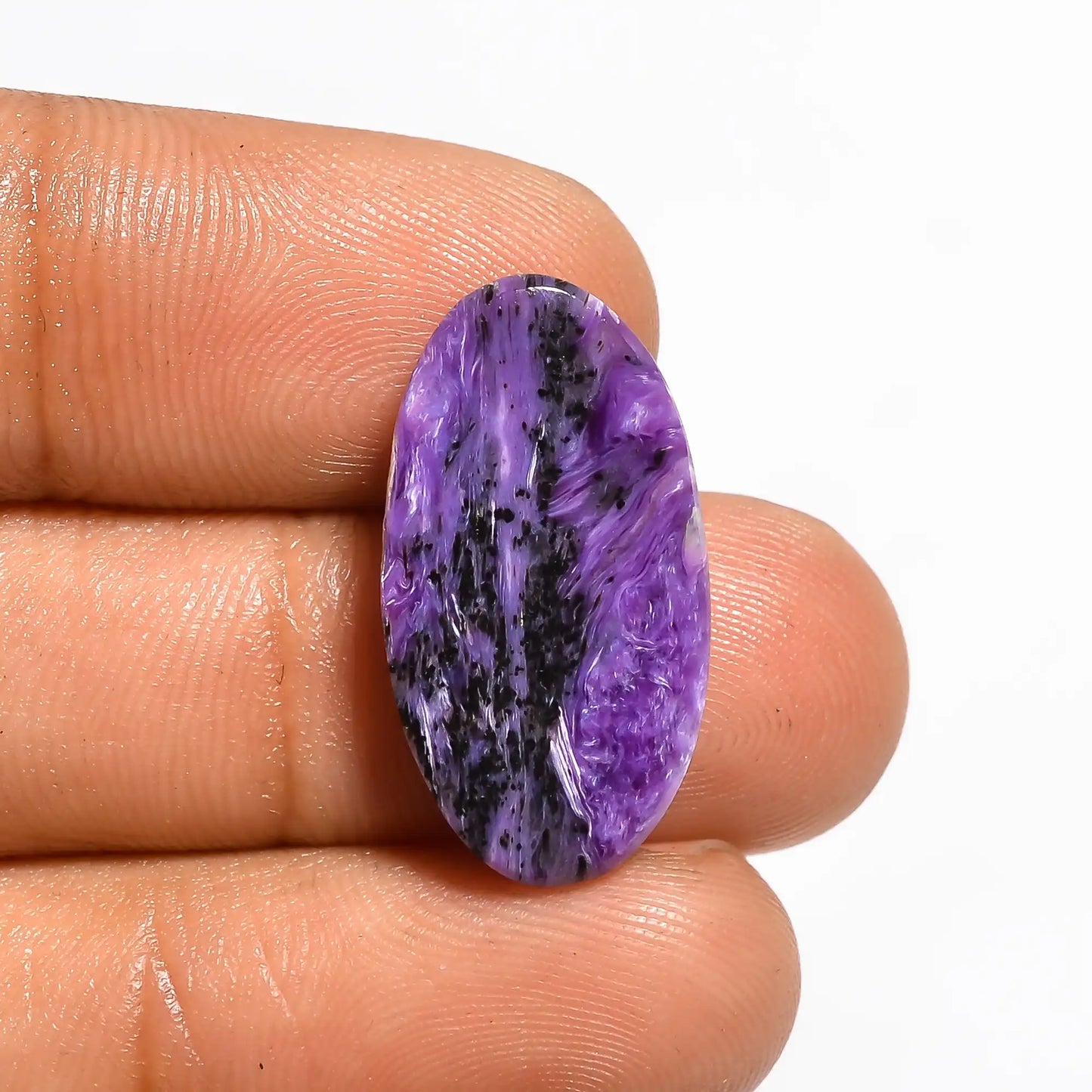 Gorgeous Top Grade Quality 100% Natural Charoite Oval Shape Cabochon Loose Gemstone For Making Jewelry 11 Ct. 23X12X4 mm V-760