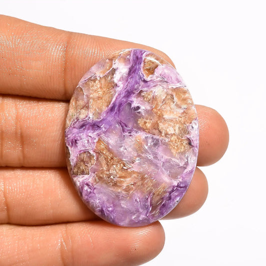 Stunning Top Grade Quality 100% Natural Charoite Oval Shape Cabochon Loose Gemstone For Making Jewelry 37.5 Ct. 38X29X4 mm V-768