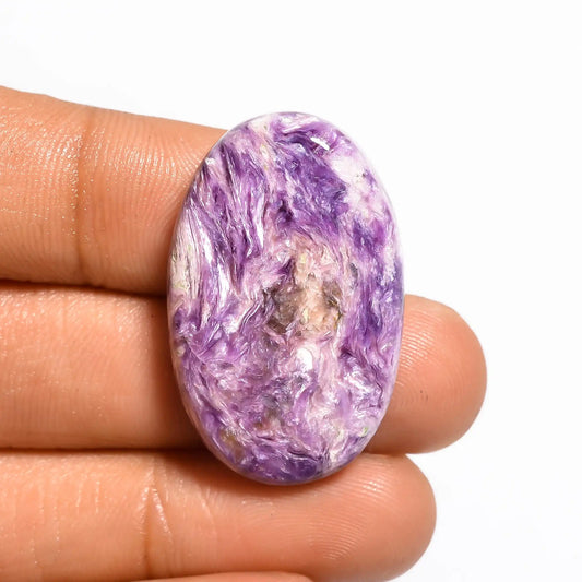 Tempting Top Grade Quality 100% Natural Charoite Oval Shape Cabochon Loose Gemstone For Making Jewelry 32.5 Ct. 31X20X6 mm V-770