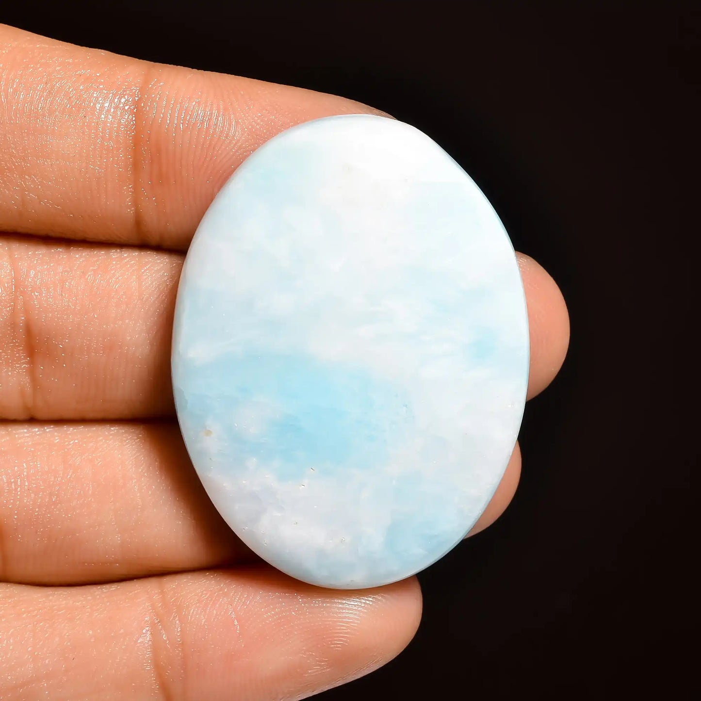 Mind Blowing Top Grade Quality 100% Natural Blue Aragonite Oval Shape Cabochon Loose Gemstone For Making Jewelry 68 Ct. 39X29X6 mm V-914