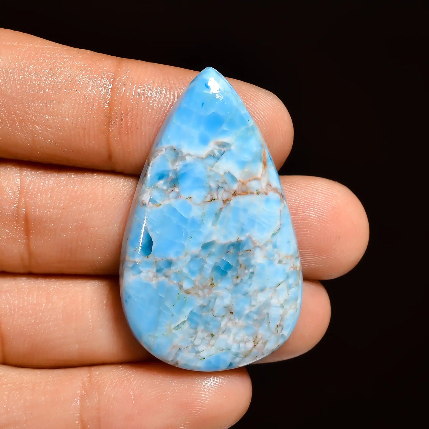 Wonderful Top Grade Quality 100% Natural Apatite Pear Shape Cabochon Loose Gemstone For Making Jewelry 57.5 Ct. 40X24X6 mm V-923