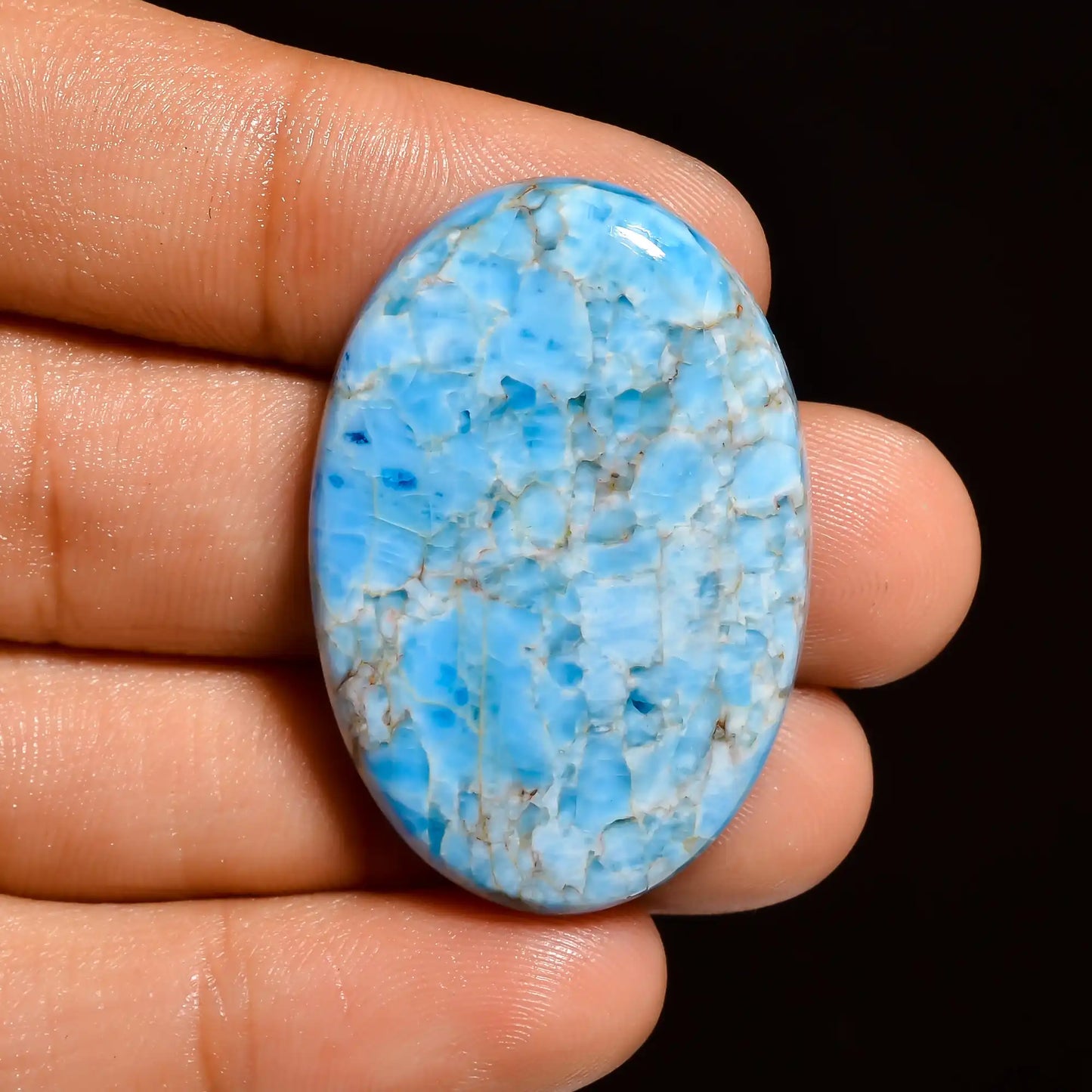 Excellent Top Grade Quality 100% Natural Apatite Oval Shape Cabochon Loose Gemstone For Making Jewelry 49.5 Ct. 36X24X5 mm V-930