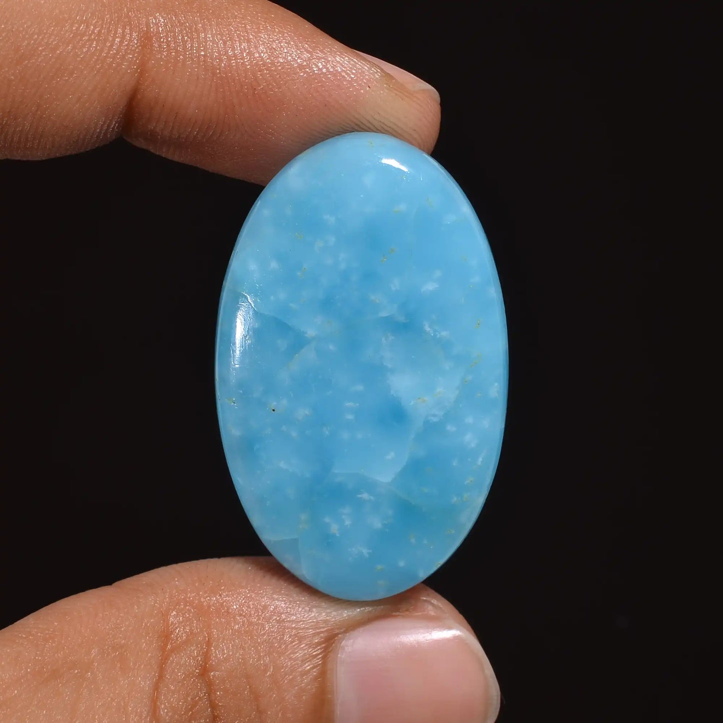 Marvellous Top Grade Quality 100% Natural Hemimorphite Oval Shape Cabochon Loose Gemstone For Making Jewelry 43 Ct. 35X22X6 mm V-938